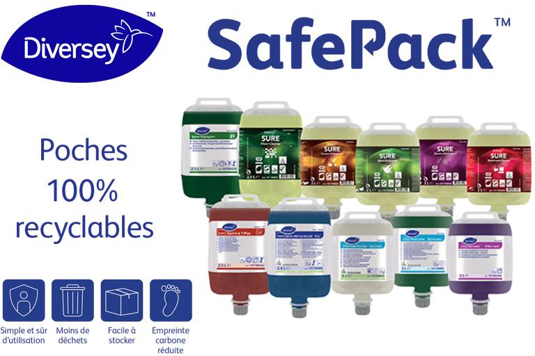 Diversey lance les nouvelles poches durables SafePack™ ! Bâtiment